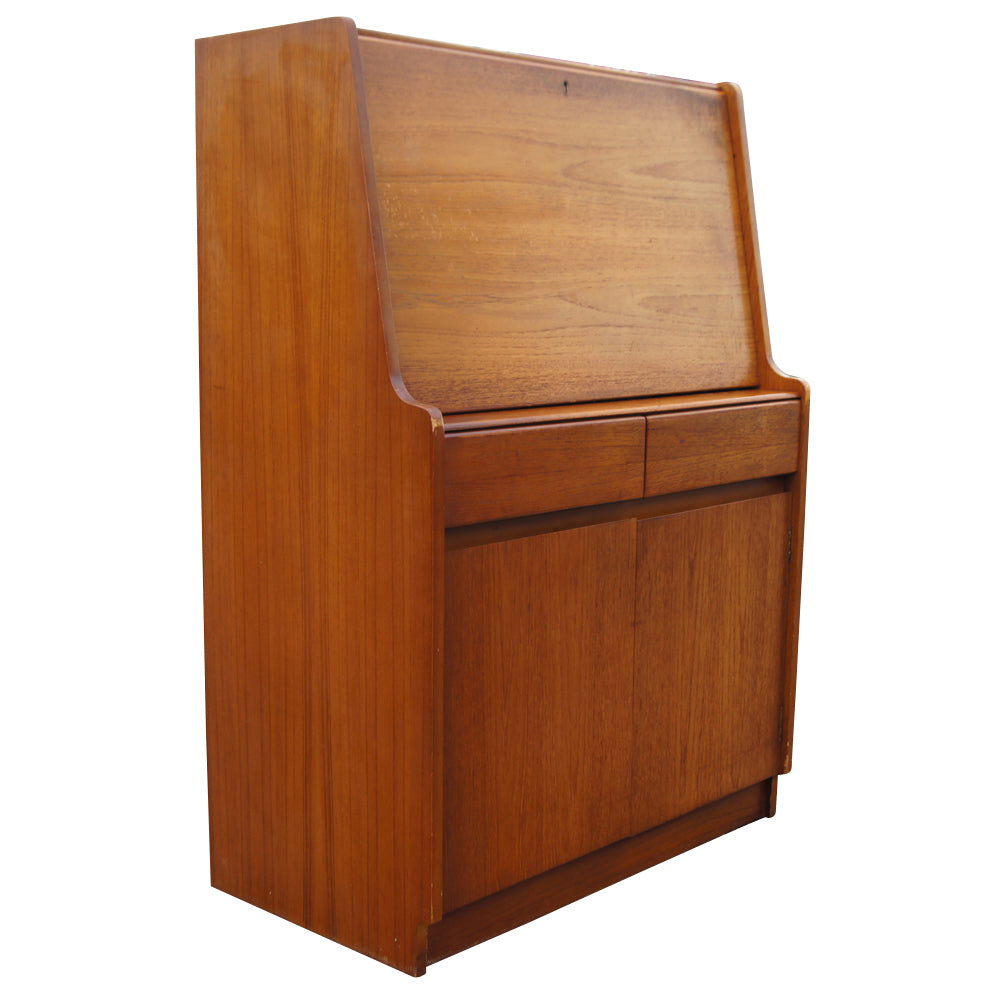 Vintage mid century Danish style teak secretary desk