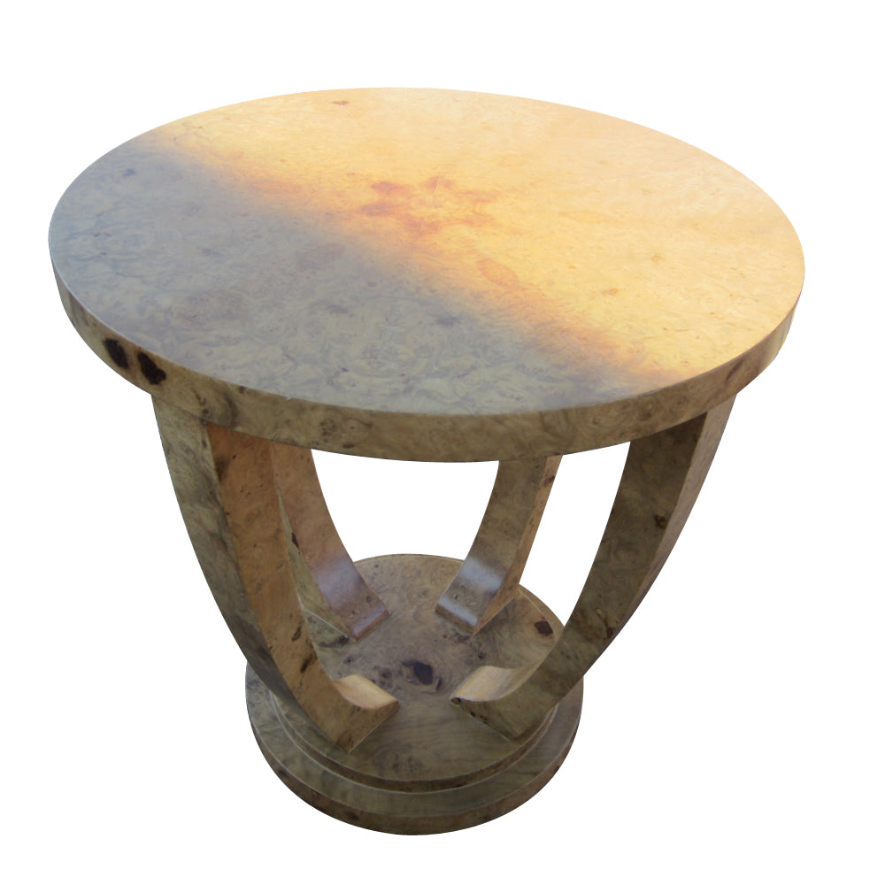 Classic burled wood Art Deco side table perfect for sophisticated interiors