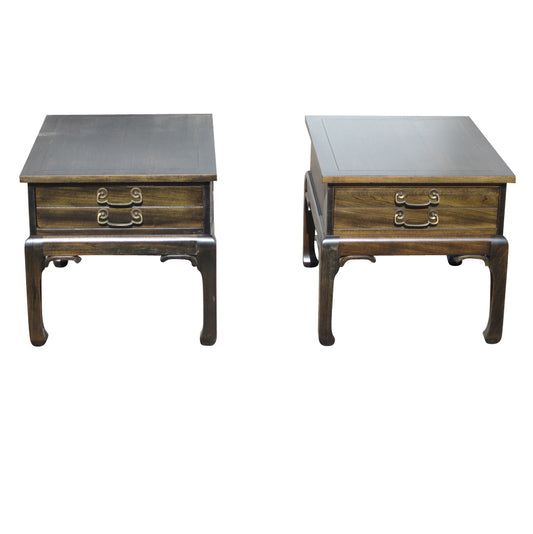 Pair of 21″ Asian Style Wood Nightstands