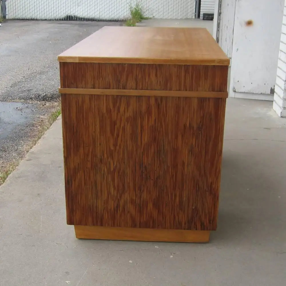 50″ Paul Frankl Combed Wood Desk for Brown Saltman
