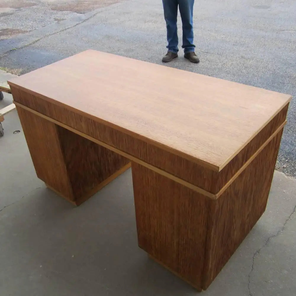 50″ Paul Frankl Combed Wood Desk for Brown Saltman