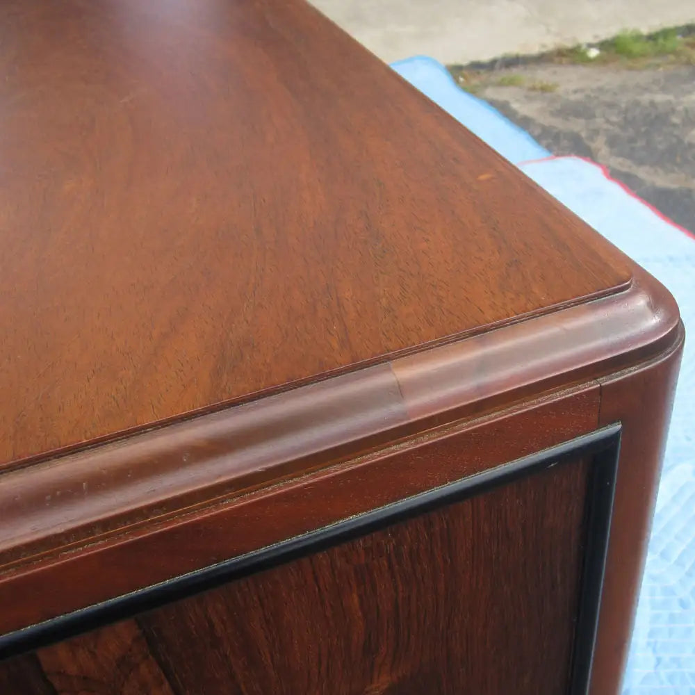 Pair of Rare and Exceptional 1930s Art Deco Rosewood Nightstand Drawers