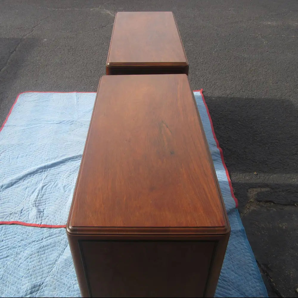 Pair of Rare and Exceptional 1930s Art Deco Rosewood Nightstand Drawers