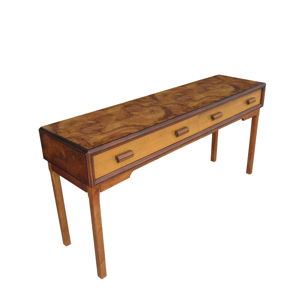 Retro mid century modern console table in walnut finish