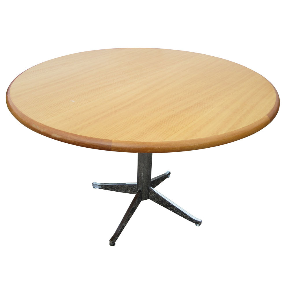 4 ft. Vintage Knoll Style Round Maple Conference Table