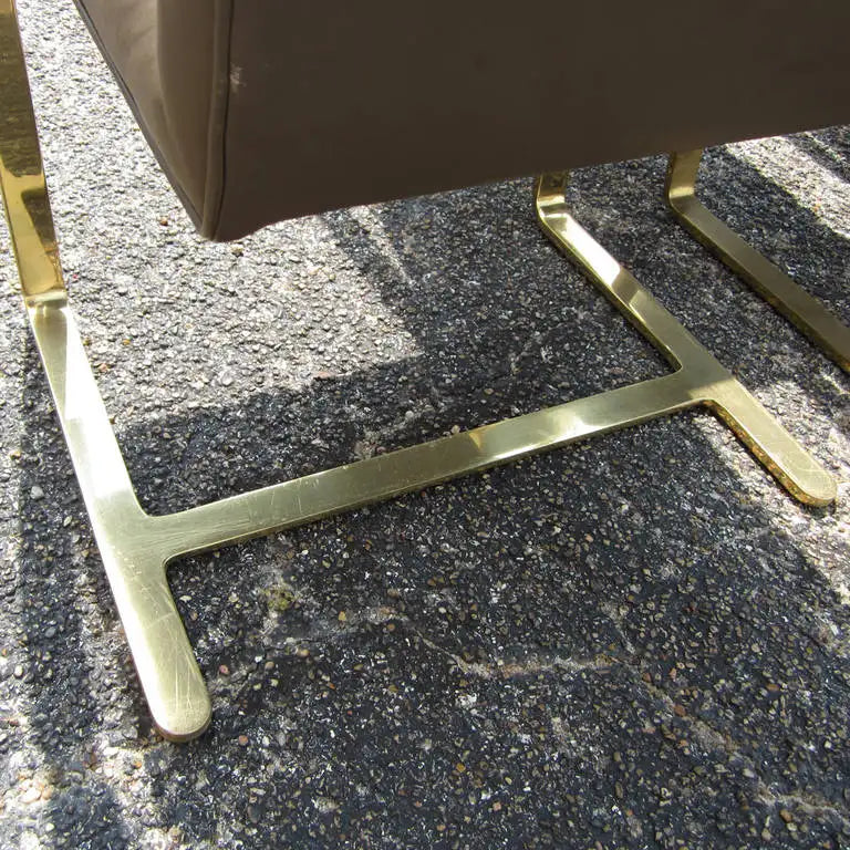 Mies van der Rohe Brno chair in brass finish