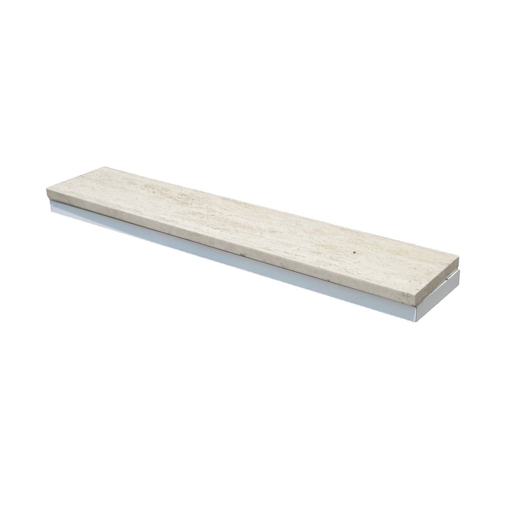 4 ft vintage white travertine wall shelf for retro decor