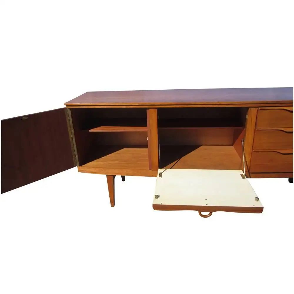 Elegant 6 ft teak credenza in Danish modern style