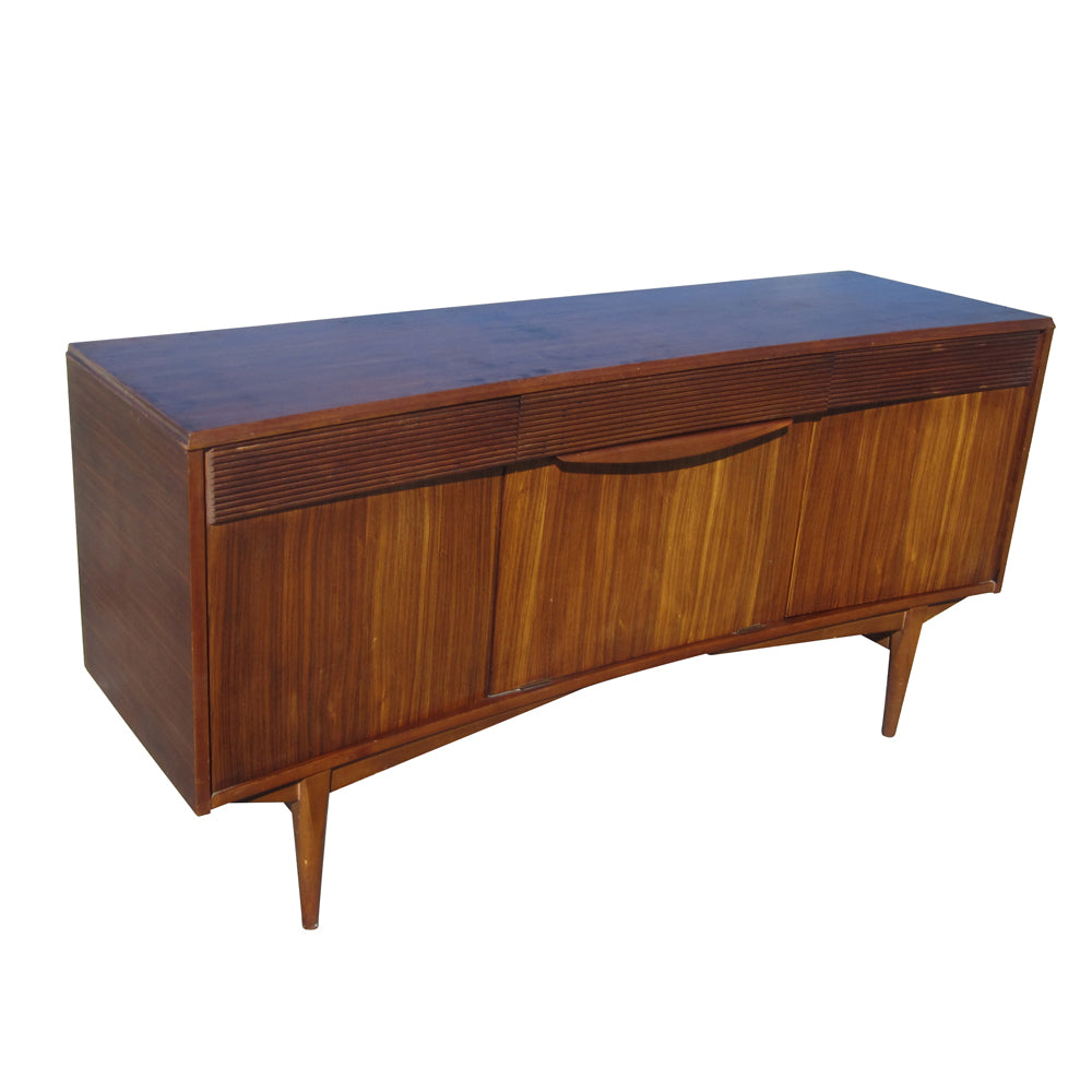59 inch vintage zebrawood bowfront credenza