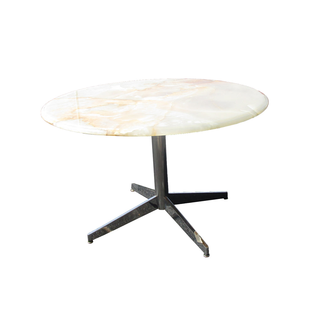 45″ Vintage Stow Davis Dining Table with Onyx Top