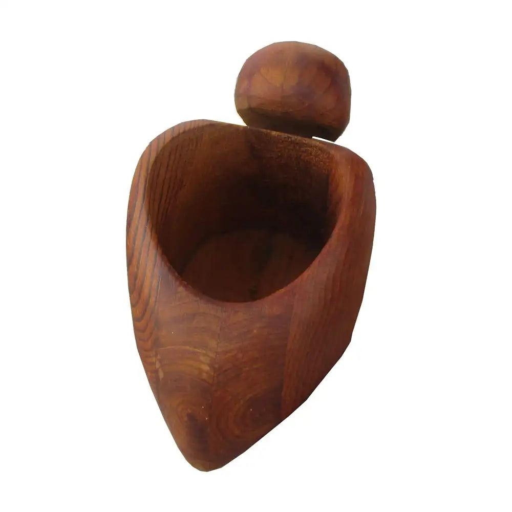 Deborah Bump signed teak duck wood sculpture
