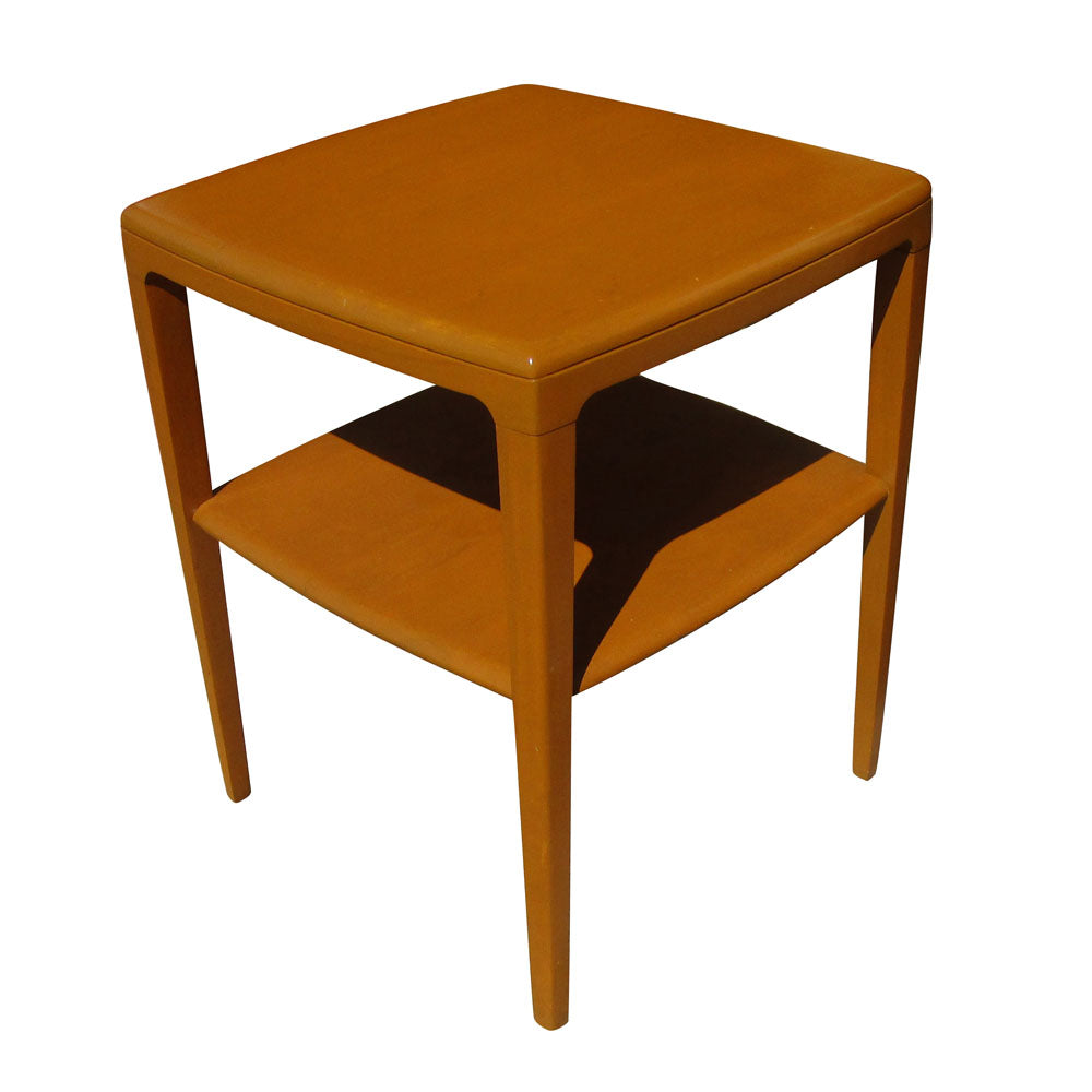 Mid century modern Heywood Wakefield vintage side table in wood finish.