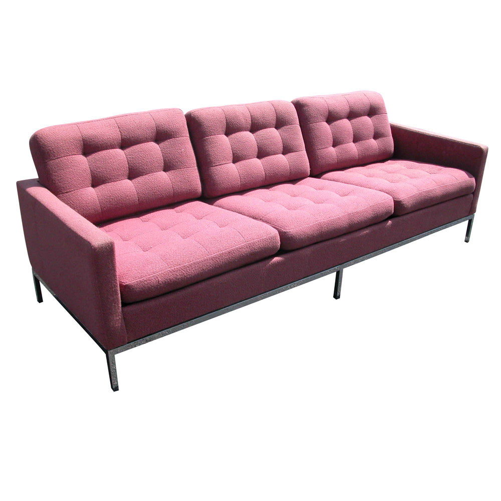 Mid Century Modern 3 Seater Sofa by Knoll, featuring sleek lines, plush cushions, and timeless style for lounging or entertaining.