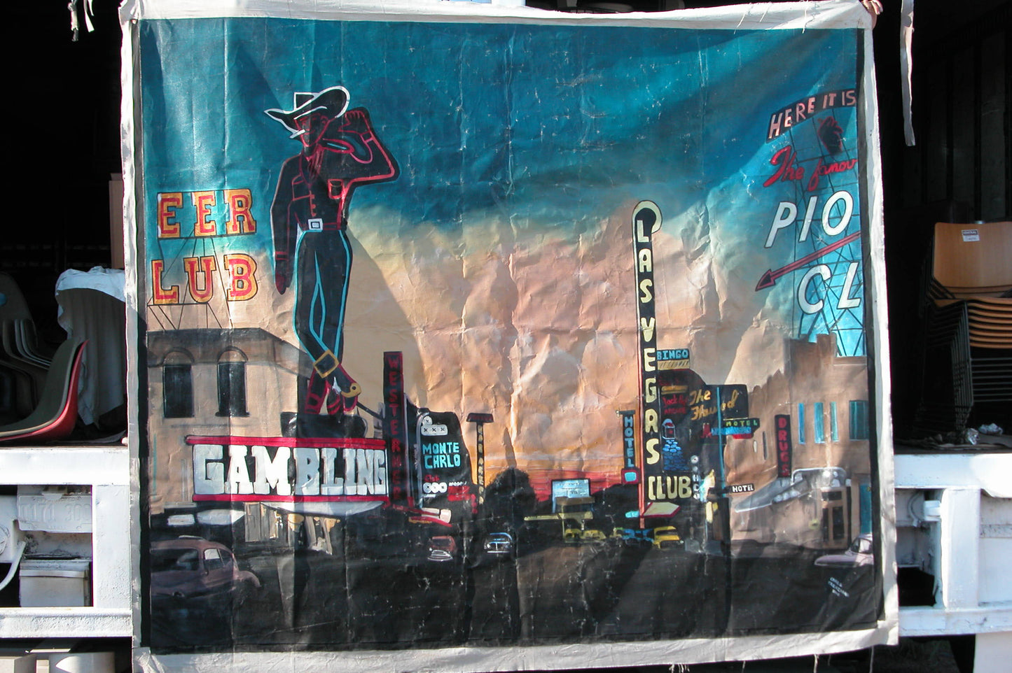 Large canvas painting by Carlo Creazioni, 115 x 96 inches