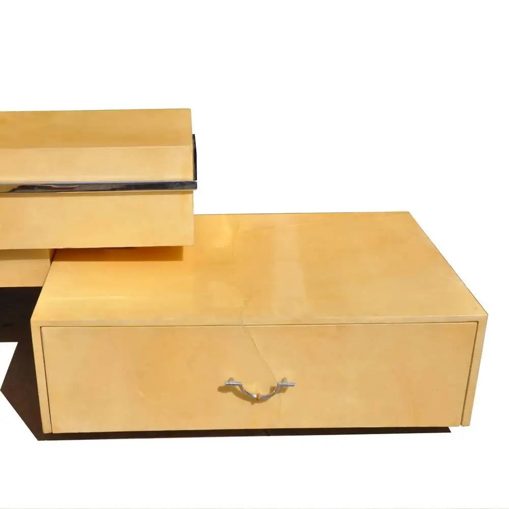 Vintage Mid-Century Enrique Garcel Parchment Platform Bed