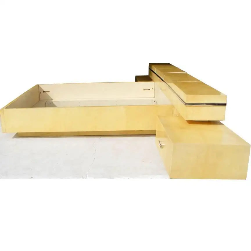 Vintage Mid-Century Enrique Garcel Parchment Platform Bed