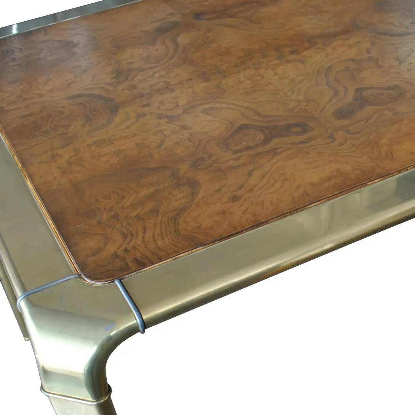 36″ Mid Century brass accent square dining table