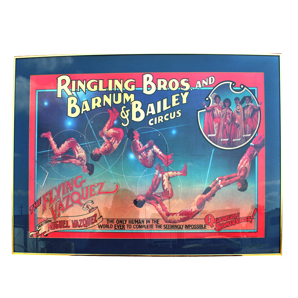 1983 Ringling Bros Circus Poster Flying Vazquez Family