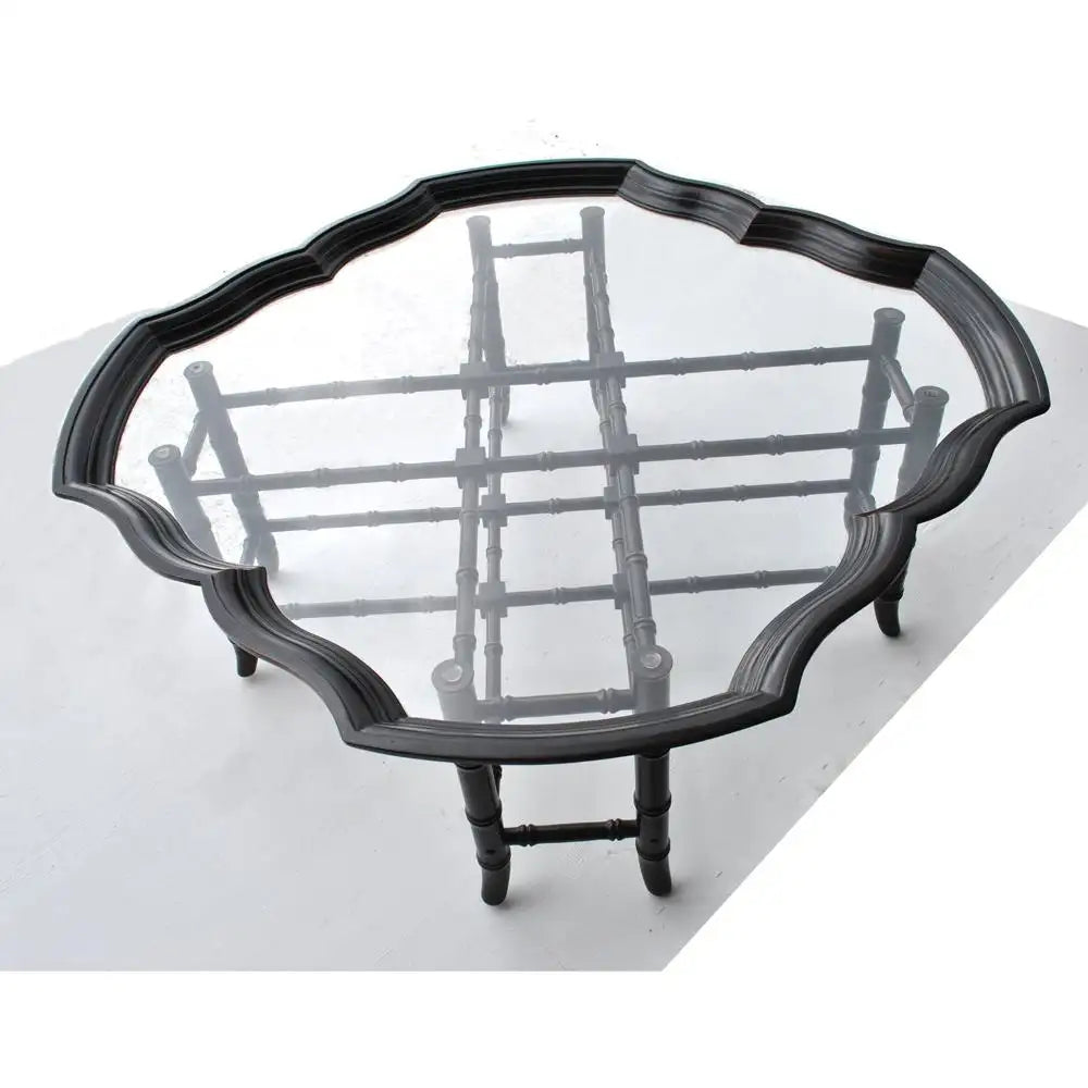 Faux bamboo square coffee table for modern decor