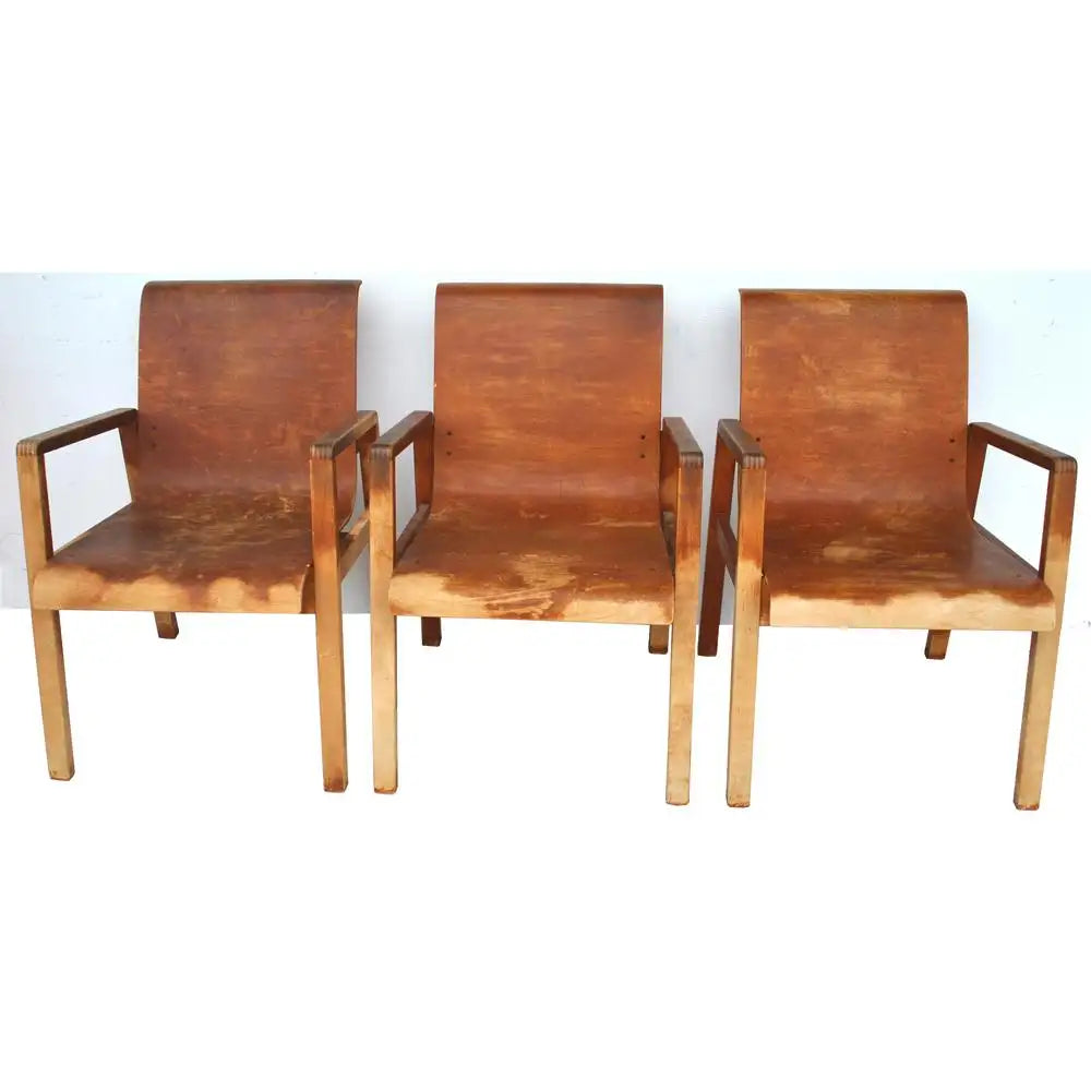 Vintage Pair Hallway 403 Chairs by Alvar Aalto