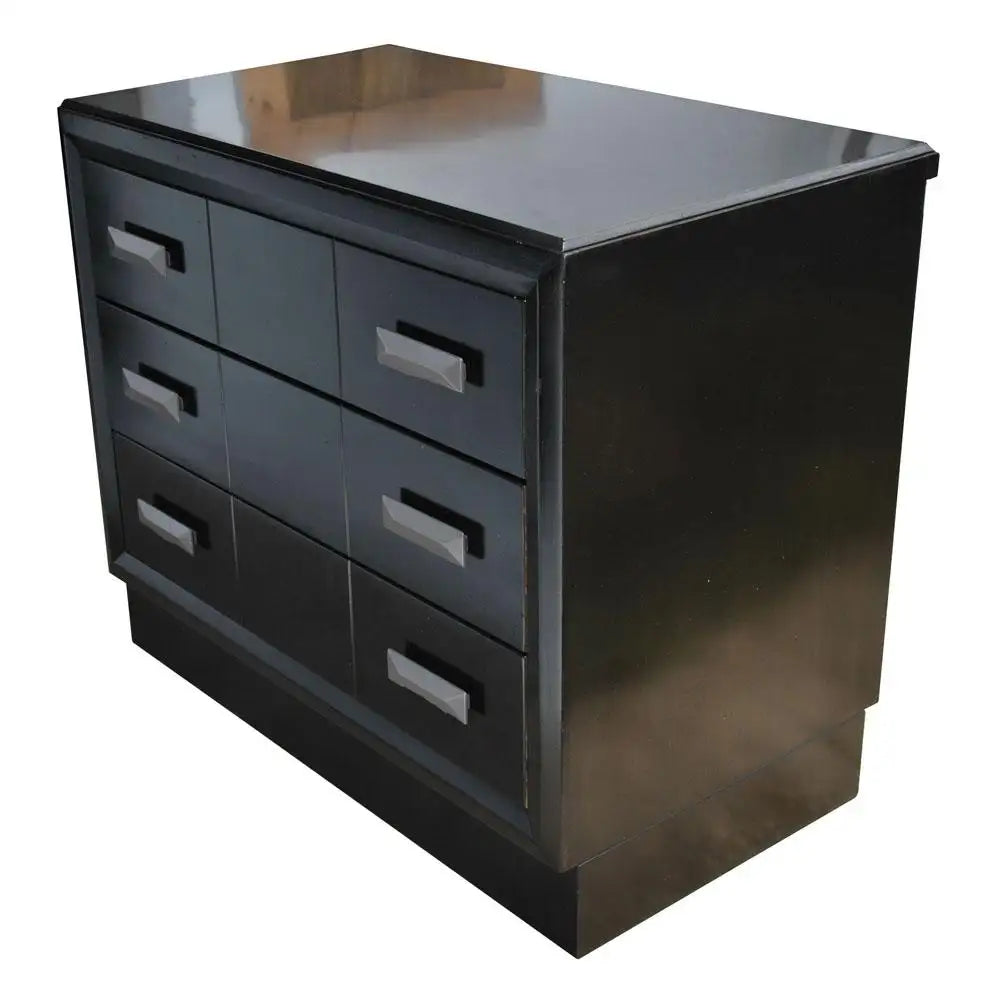 Sleek black ebonized dresser in mid century design