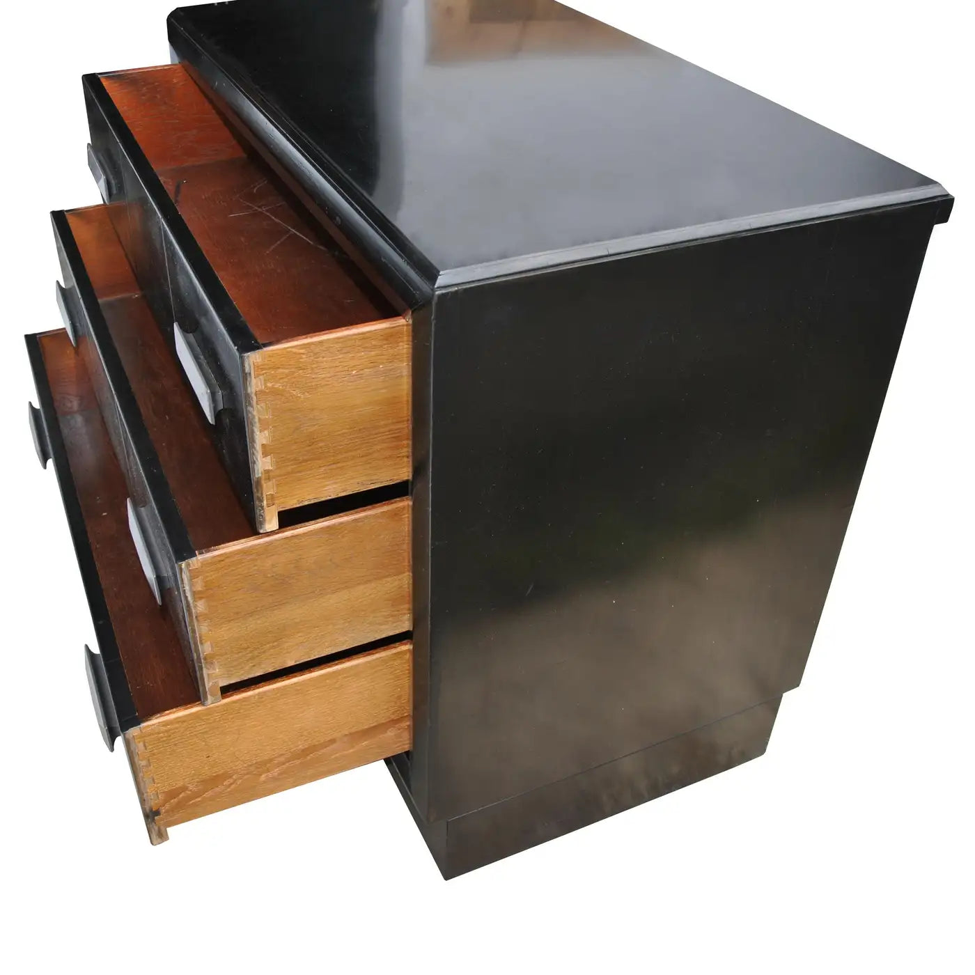 Black wood vintage mid century dresser for bedroom storage