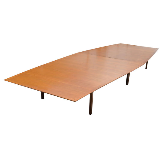 Knoll's 20ft Vintage Midcentury Florence Knoll Conference Table, a statement piece in mid century modern furniture design.