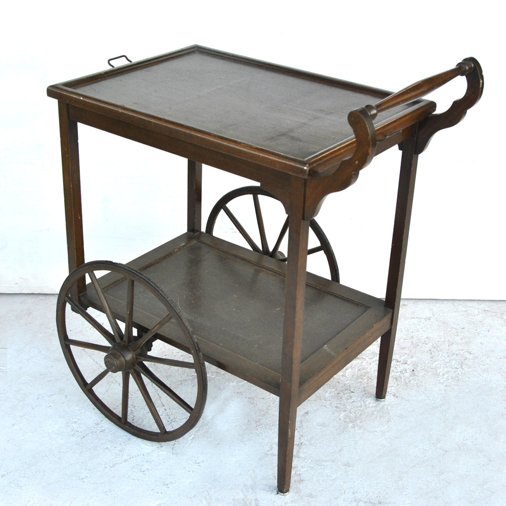 Retro vintage tea trolley with two levels for serving