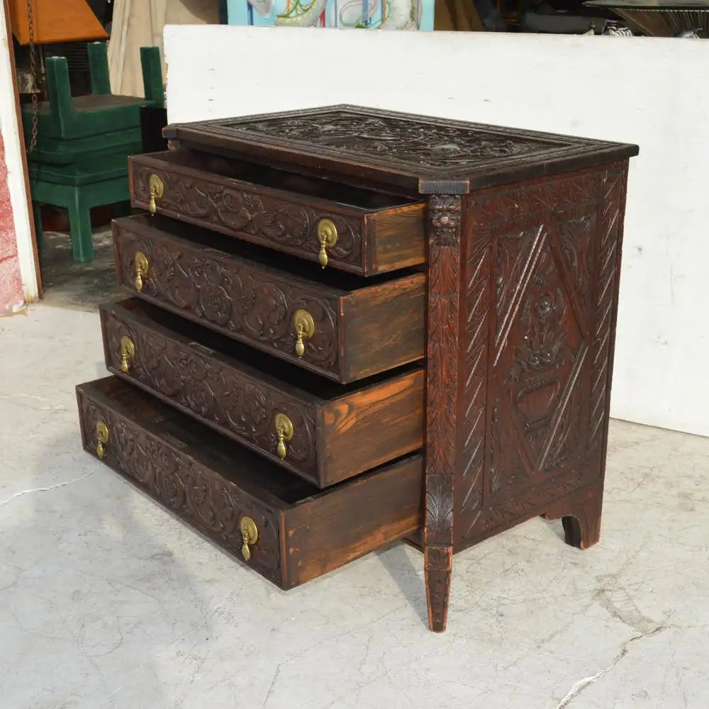 Classic Italian antique carved dresser