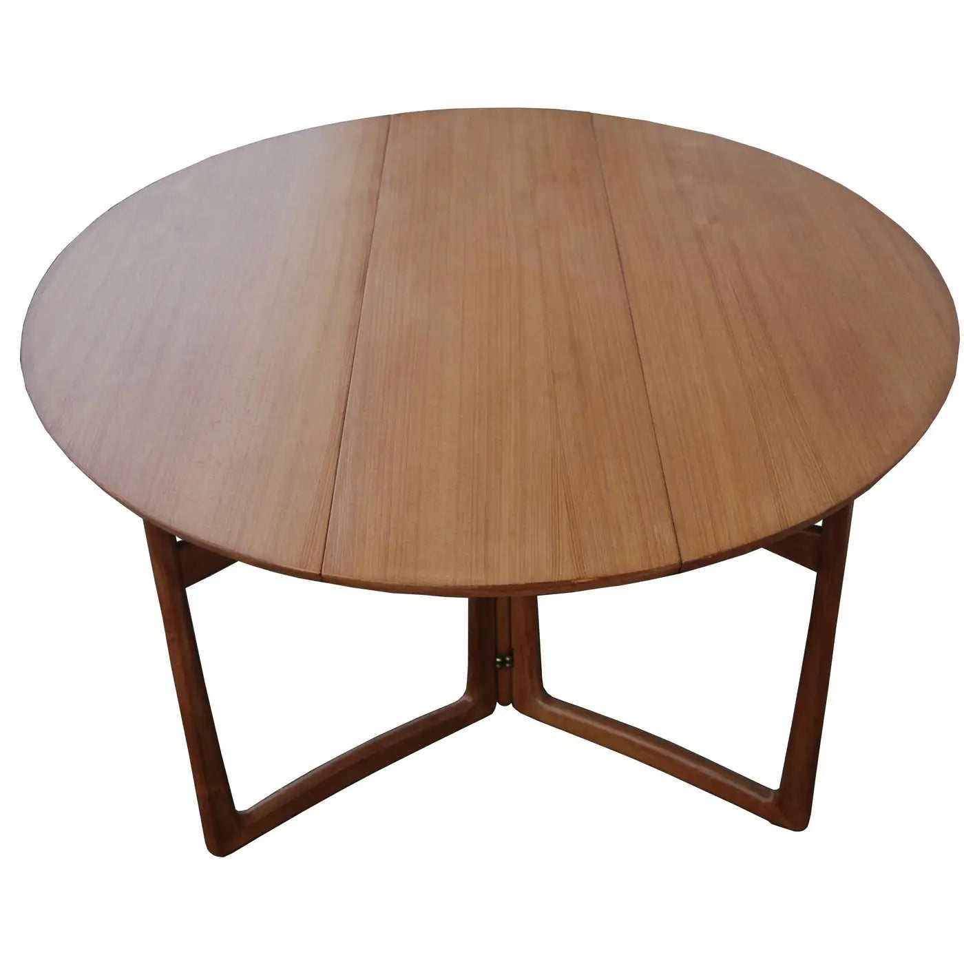 Teak and brass Danish dining table by Peter Hvidt