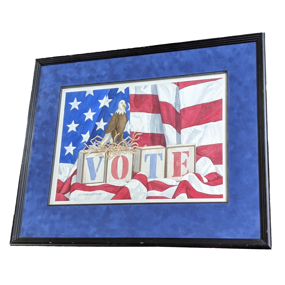 Signed Anne Kinder 1999 “VOTE” painting