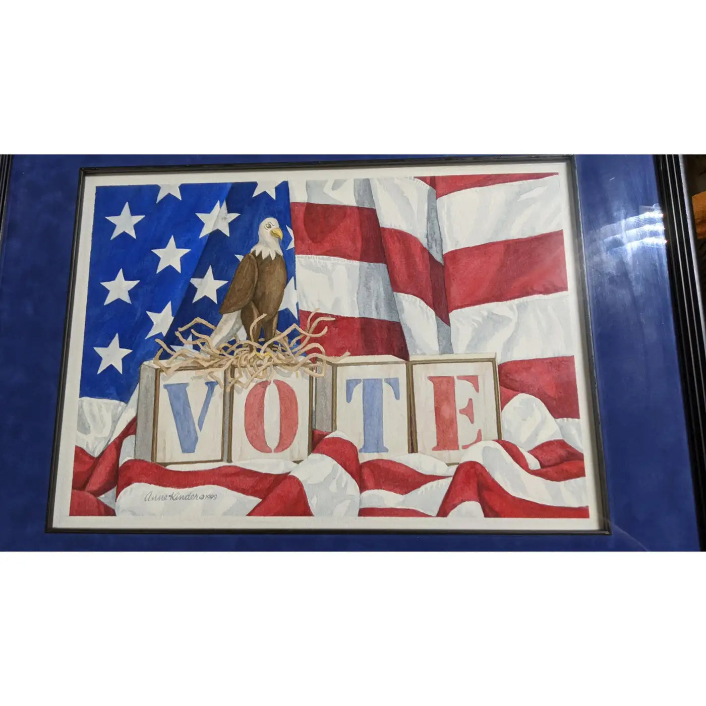 1999 signed Anne Kinder vintage “VOTE” print