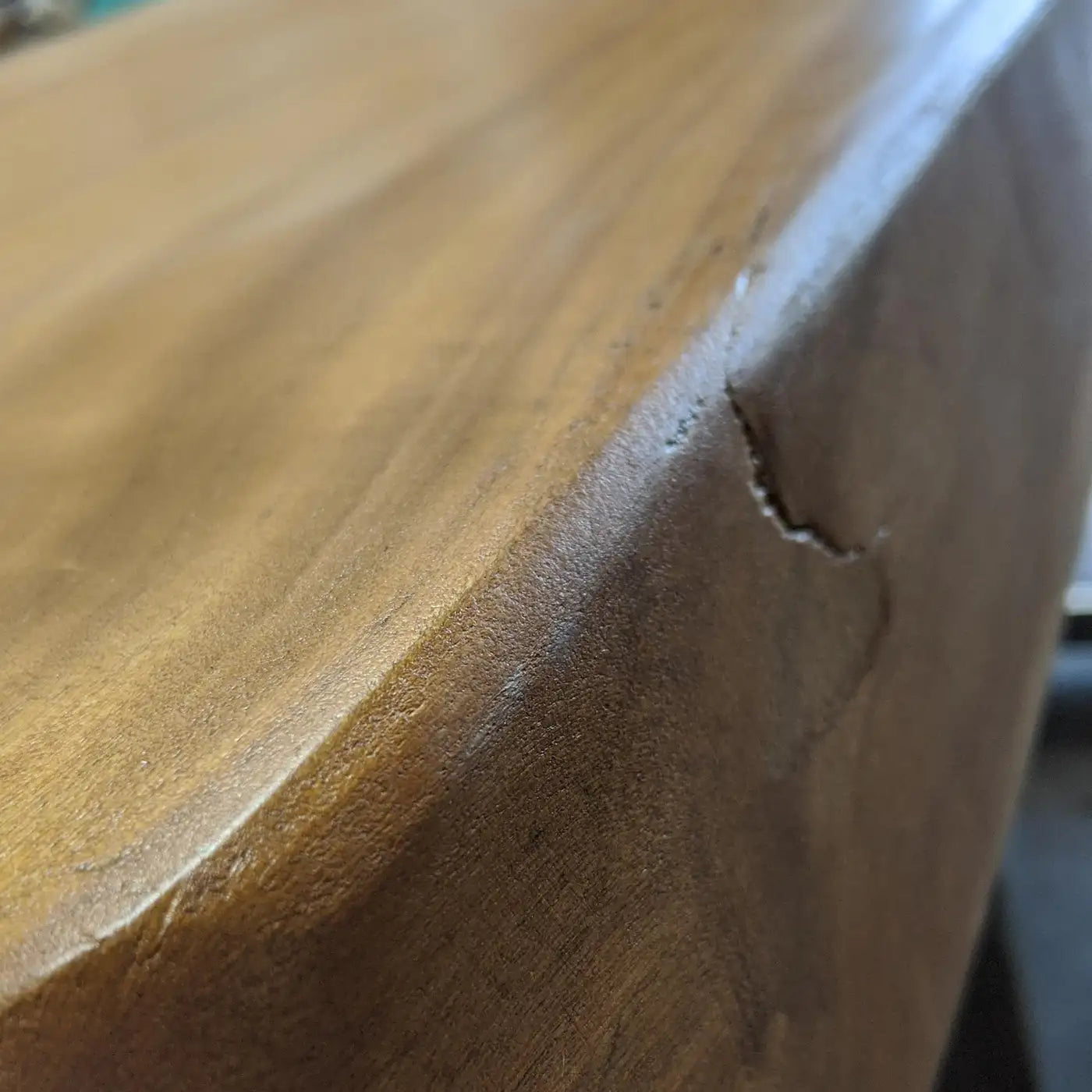 Artisan live edge dining table with 3.50″ thick handcrafted top