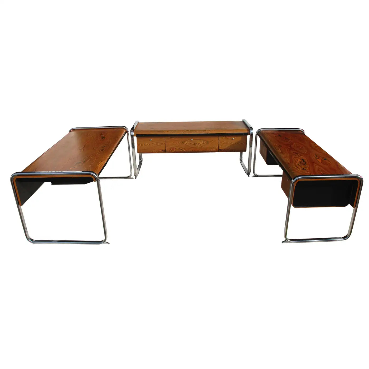 Chrome and Zebrawood credenza designed by Peter Protzmann