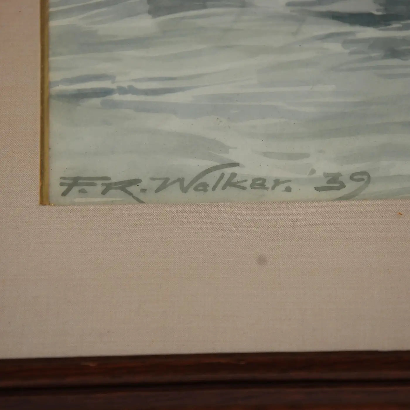 vintage 1939 FR Walker watercolor art piece