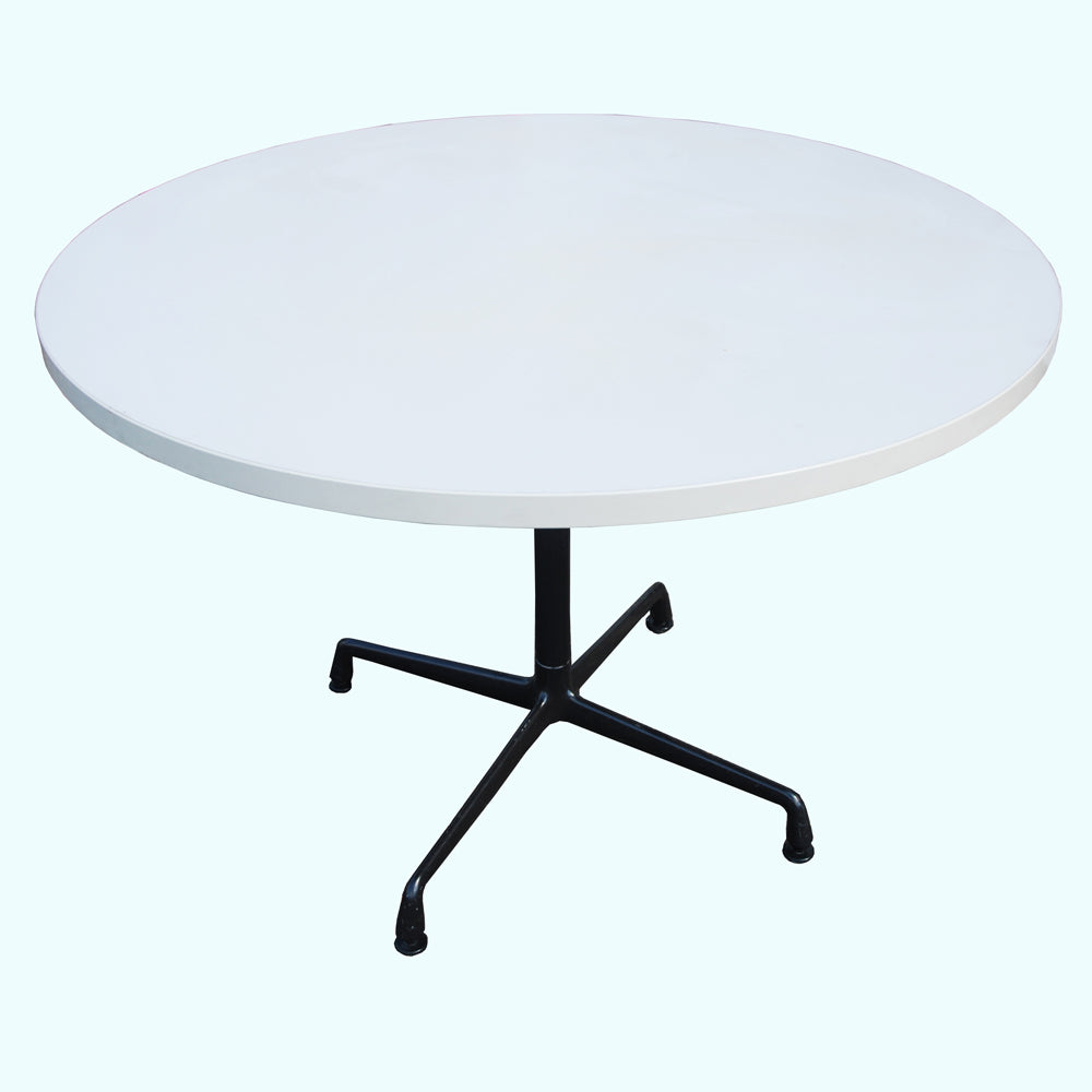Vintage Herman Miller Eames 42" round white dining table