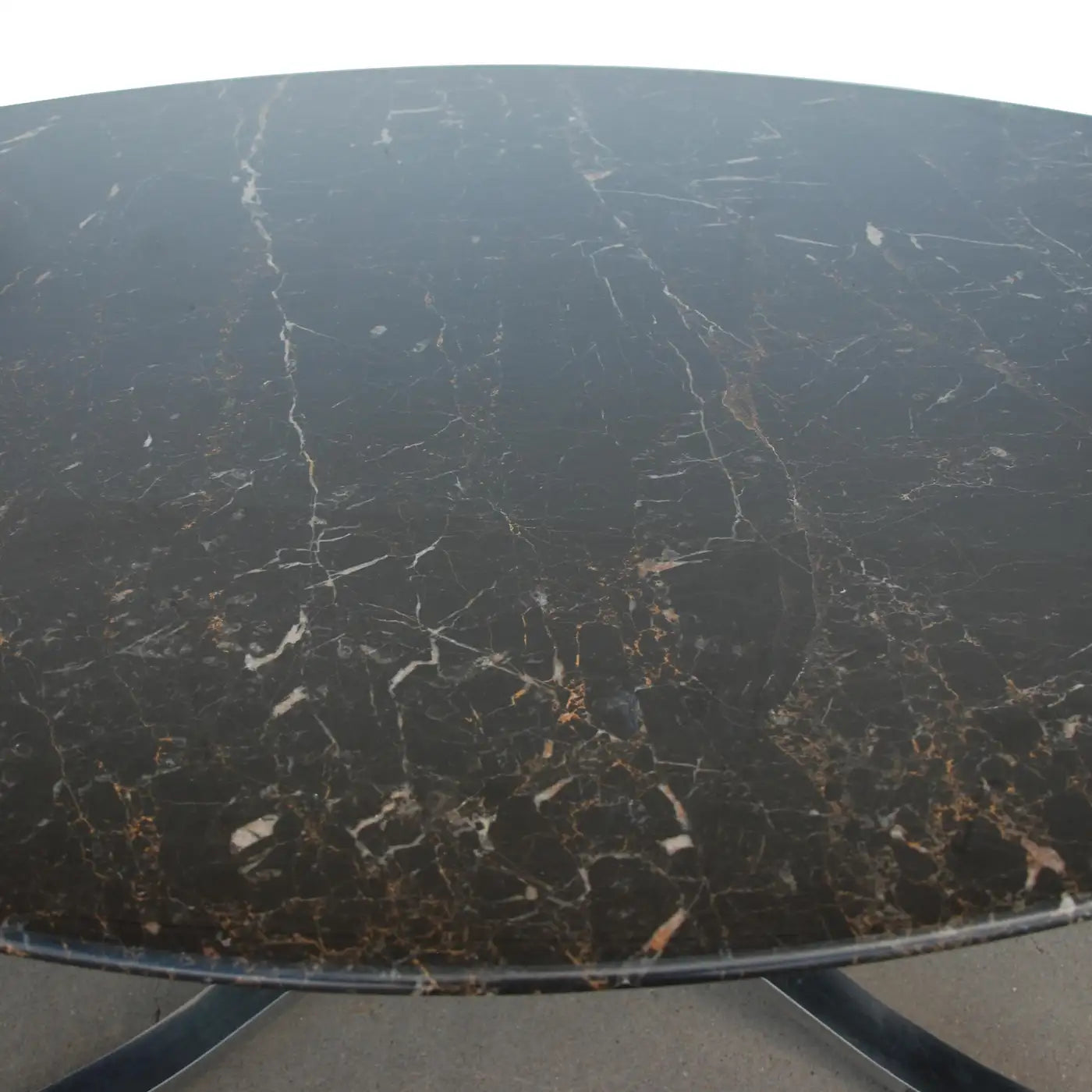 Zographos Black Marquina Marble Stainless Steel Dining Table