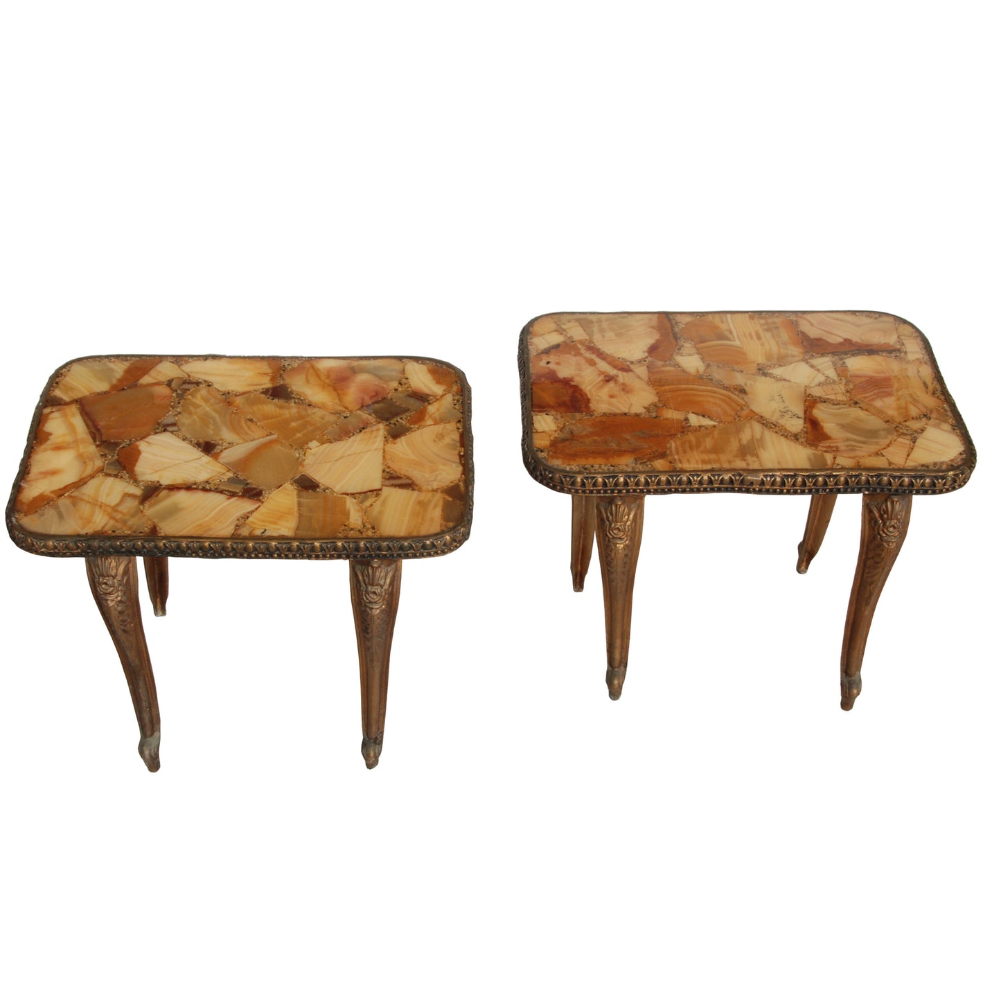Decorative agate side tables featuring iron base