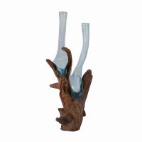 Artistic live edge root sculpture centerpiece