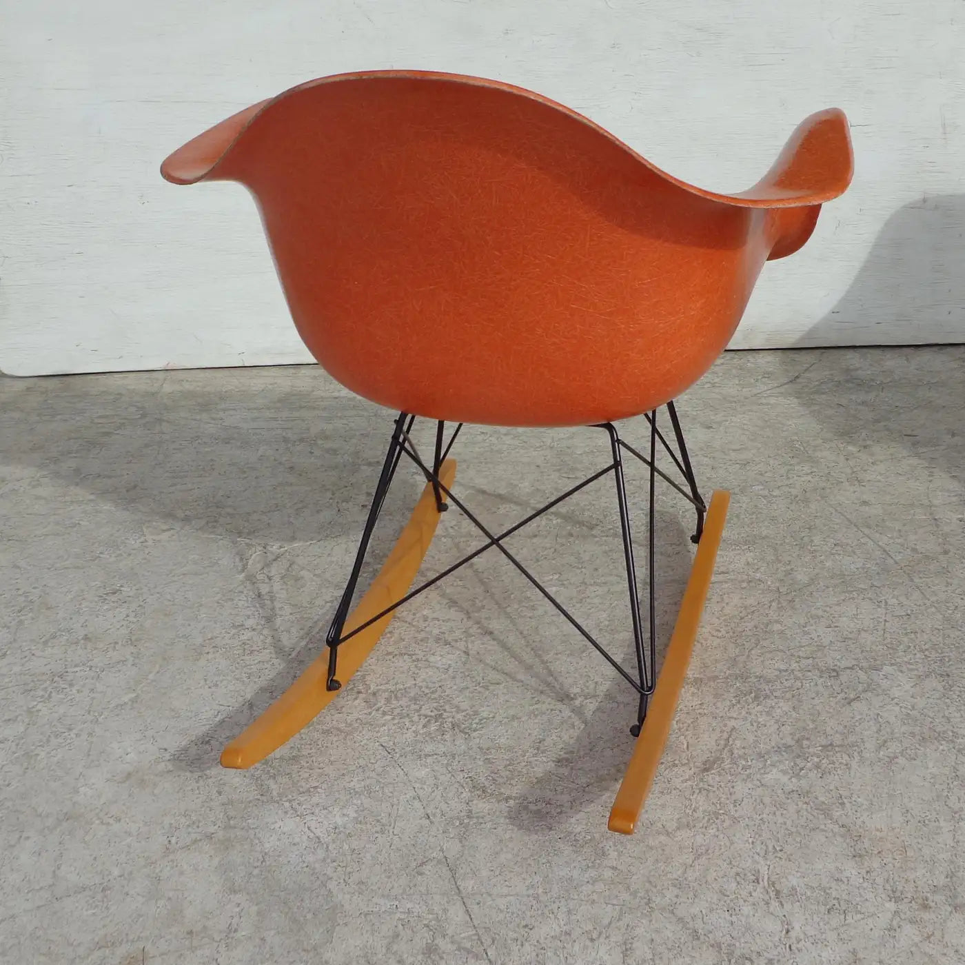 Vintage Eames RAR rocking chair with fiberglass seat