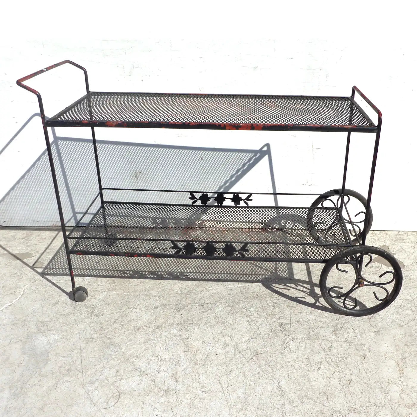 Outdoor patio bar cart by Woodard