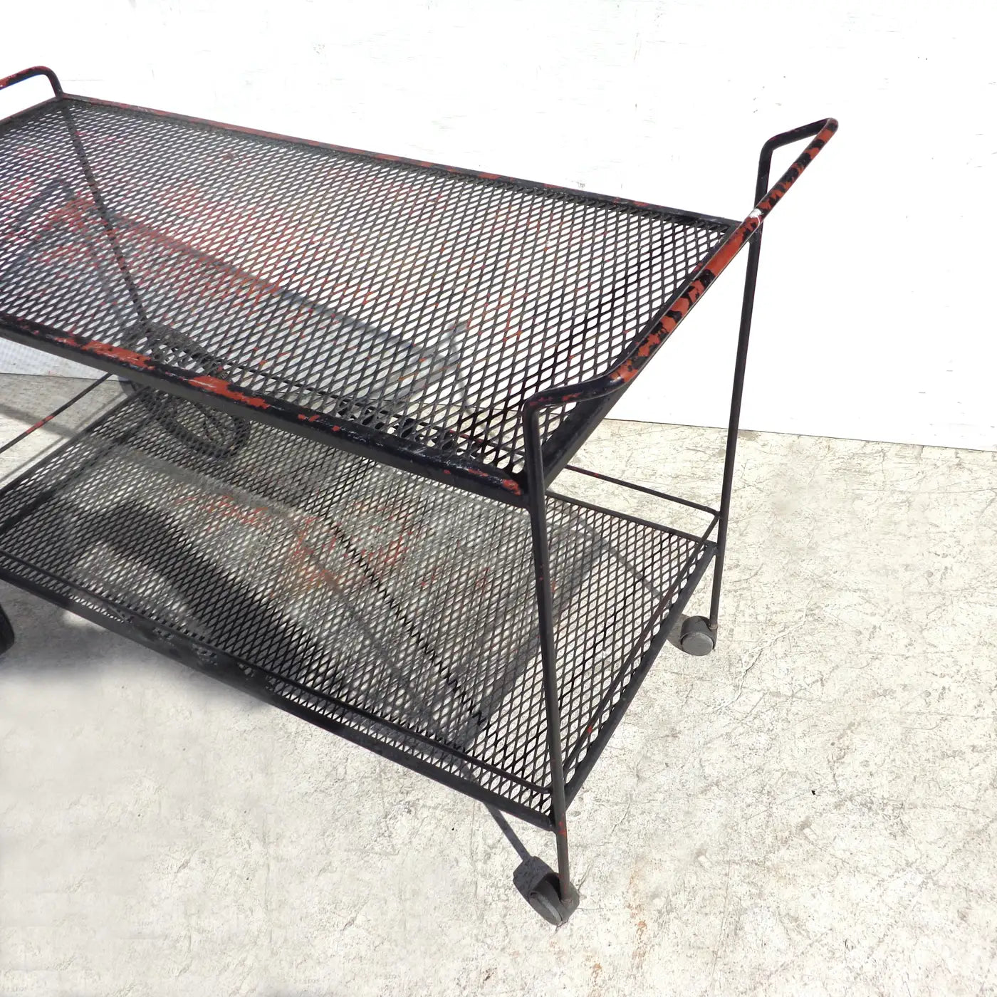 Classic Woodard style bar cart with tray top