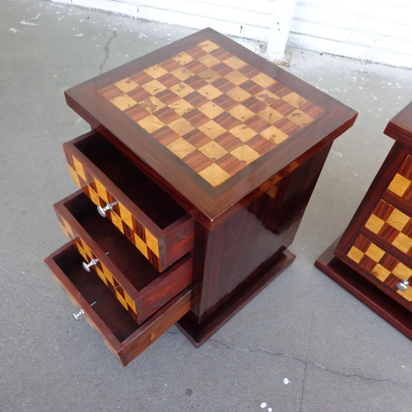 Classic Art Deco wood side tables