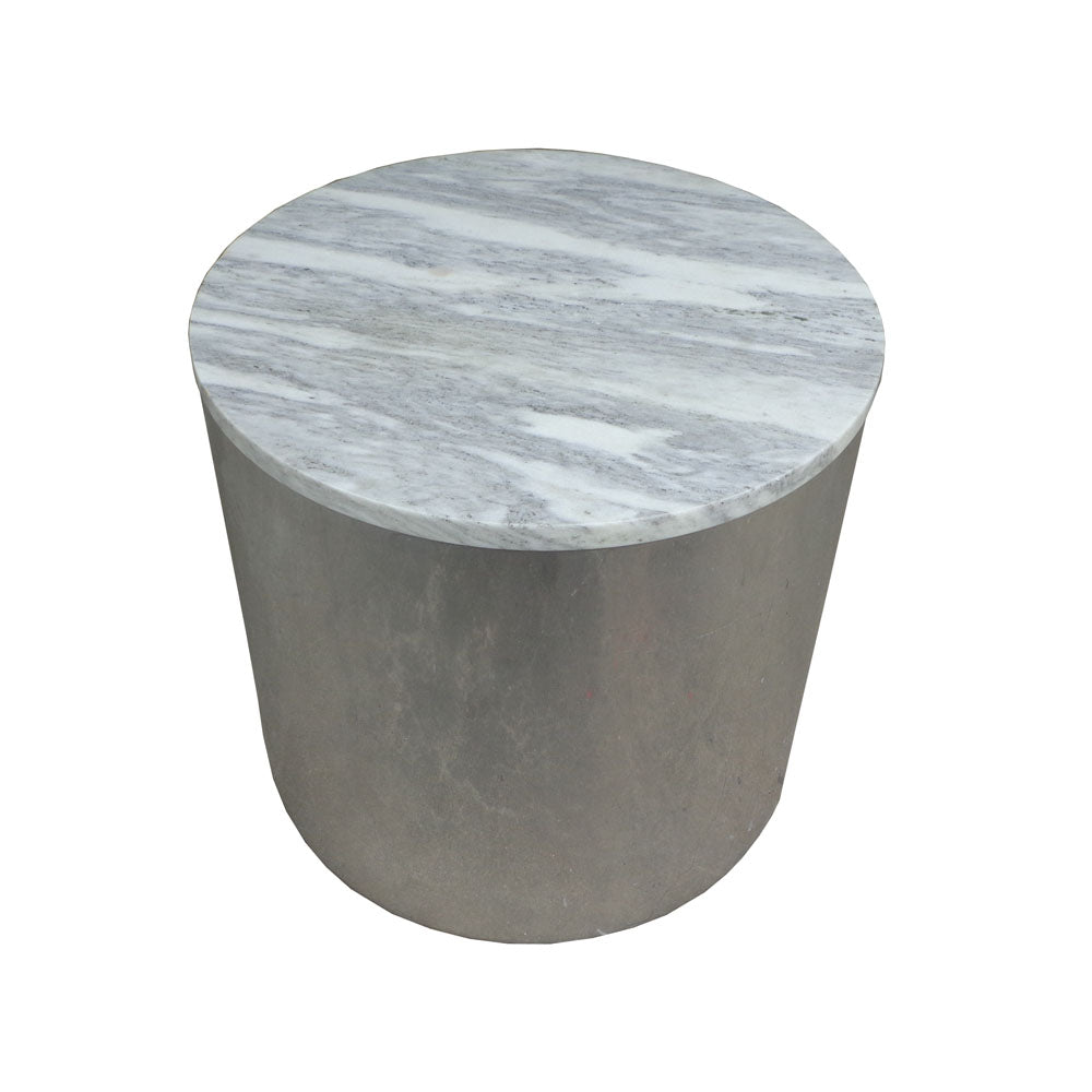 Vintage Knoll marble top side table with chrome pedestal base