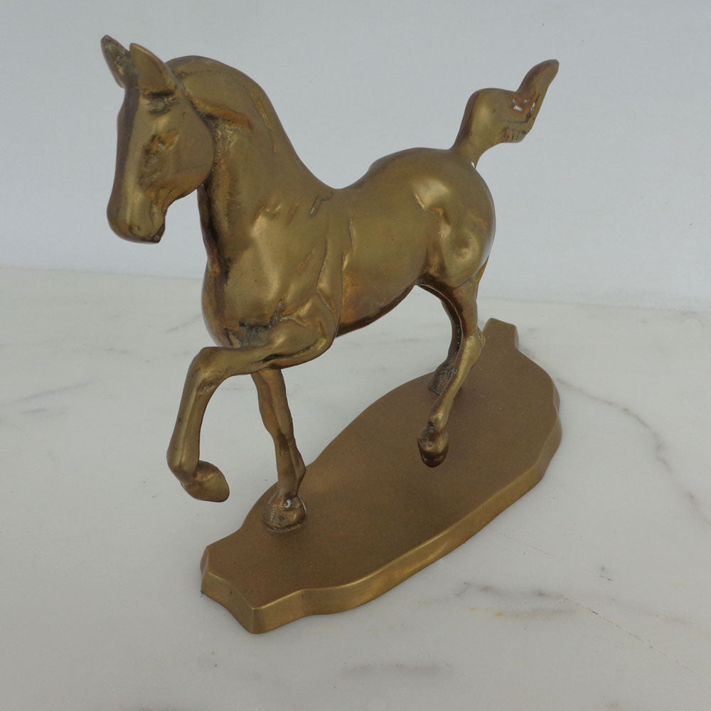 9.5 inch brass horse statue vintage collectible