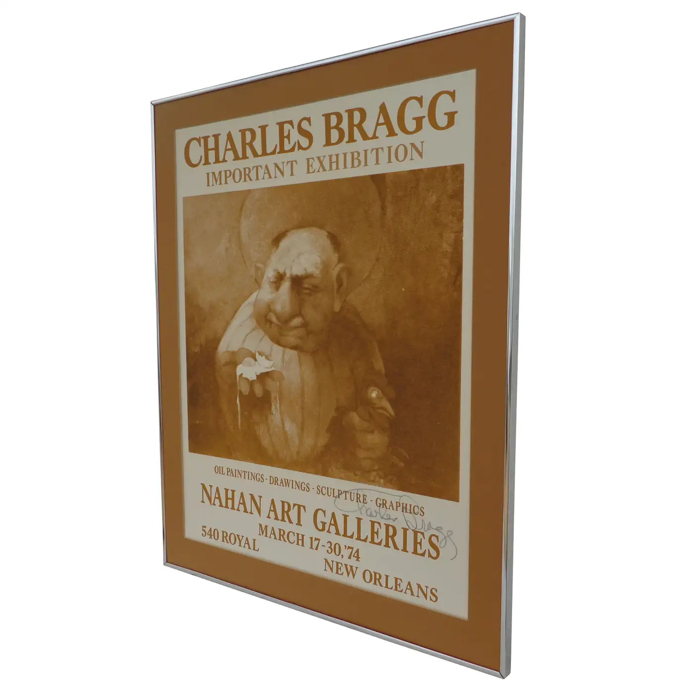1970s signed Charles Bragg exhibition art