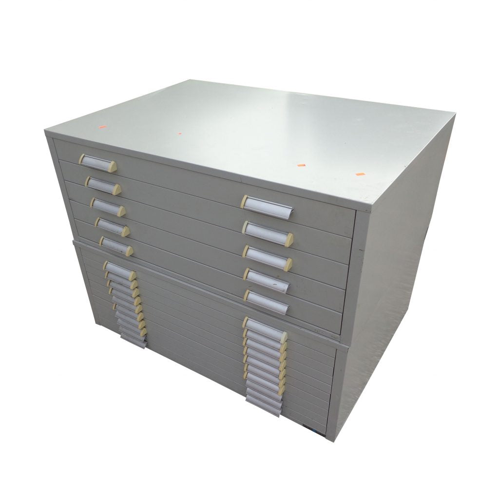 Metal blueprint cabinet with horizontal storage