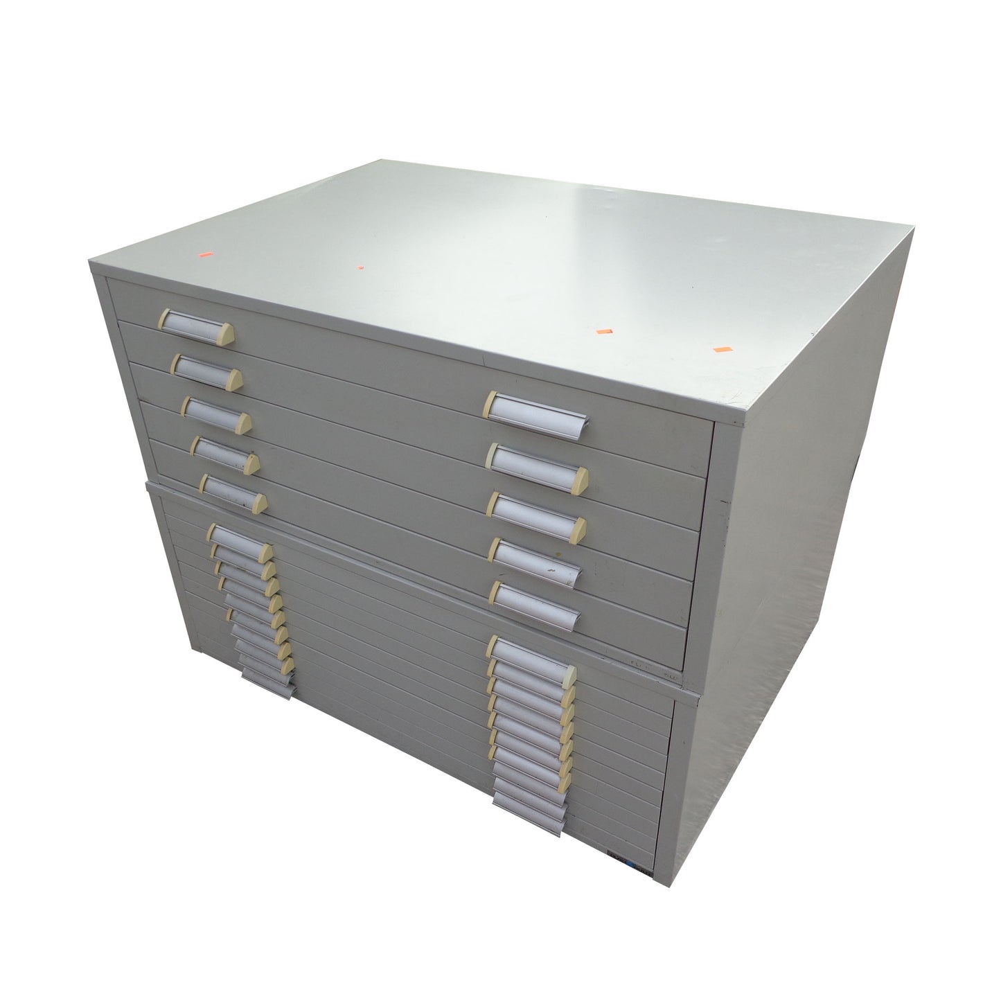 Vintage industrial flat file cabinet with drawers