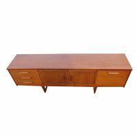 Mid Century Side Board with Sleigh Base – Folded Handles