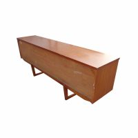 Mid Century Side Board with Sleigh Base – Folded Handles